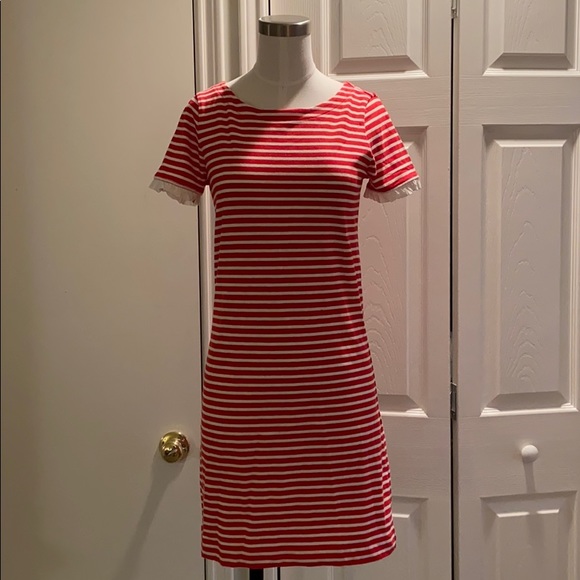 🎉HP🎉 J.Crew Factory Striped Poplin-Trimmed Dress Sz XXS - Picture 3 of 8
